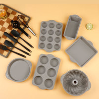 Ensemble de 6 ustensiles de cuisson en silicone écologiques résistants à la chaleur, antiadhésifs et compatibles lave-vaisselle, avec spatules et fouet à œufs, séparateur de jaunes