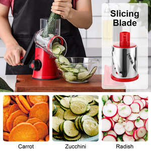3 in 1 Stainless Steel Rotary Cheese Grater with Handle, Handheld <b>Vegetable</b> Slicer for Fruits Cheese Nuts - Product Image 2