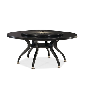 Meubles de salle à manger au design moderne, table ronde avec plateau en bois et pieds en métal pour appartements, villas, restaurants - Product Image 3
