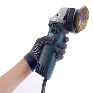 Gants tricotés respirants antidérapants, gants de sécurité extensibles, légers et fins, en polyester avec points en PVC, pour le travail - Product Image 3