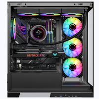 Gabinete de PC para Gaming SAMA Semitorre ATX de Escritorio con Panel Lateral Doble de Vidrio Templado y Ventiladores RGB