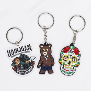 Llavero de silicona con diseño de dibujos animados, estilo moderno, troquelado y en relieve, llavero de PVC suave personalizado para promoción - Product Image 3