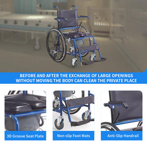 Nuova vendita calda multifunzionale pieghevole sedia da doccia a ruote di alta qualità uso da parte dei disabili e la sedia da comodo anziani - Product Image 3