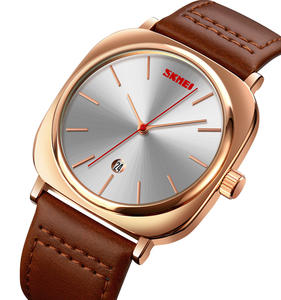 Montre à <span class=keywords><strong>quartz</strong></span> japonaise 3ATM étanche Bracelet en cuir pour homme Montre-bracelet Skmei 9266 - Product Image 1