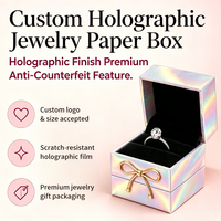 Boîte à bijoux magnétique en gros avec étiquette de sécurité holographique, emballage cadeau anti-contrefaçon personnalisé pour bagues, OEM