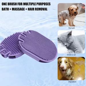 قفازات تنظيف وحمام للحيوانات الأليفة بالجملة، قفازات تمشيط مزدوجة الجوانب للكلاب، قفازات إزالة شعر الكلاب، فرشاة استحمام للكلاب والقطط - Product Image 3