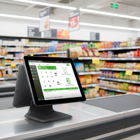 Terminal de caisse pour restaurant avec écran tactile double 15,6 pouces, système Android Win10, imprimante, scanner et tiroir-caisse