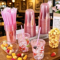 Gobelets jetables transparents en PET sans BPA de qualité alimentaire en forme de U pour boissons froides, café, lait, thé à emporter