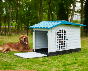 Nichoir pour chien imperméable d'extérieur, en plastique, avec porte arquée, abri pour petits animaux, chats et chiens, utilisation en jardin - Product Image 1