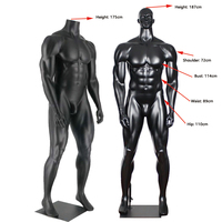 Meilleur prix réglable sans tête abstrait noir en fibre de verre Mannequin nouveau haute qualité réaliste sport Muscle mâle Mannequins