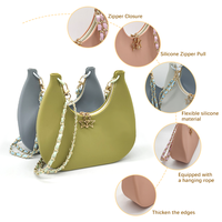 Sacs à cosmétiques en silicone imperméables à la mode, pochette avec fermeture éclair, forme mignonne de pomme arc-en-ciel pour le maquillage et les voyages des femmes