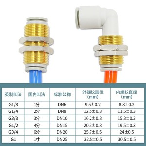 Conector de Manguera de Aire KQ2E, Adaptador de Codo de Latón de 90 Grados, Macho y Hembra, G1 8, G1 4, G3 8, G1 2, G3 4, para Sistemas Neumáticos - Product Image 1