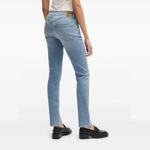 Tùy Chỉnh Womens Giữa Eo Mài Mòn Rửa Skinny Jeans Co Giãn Giảm Béo Jeggings Nút Đầy Đủ Chiều Dài Không Thấm Nước Thoáng Khí Sexy - Product Image 3