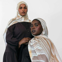 Hijab en modal Vela personnalisé, imprimé marbré abstrait double face, foulard musulman doux, collection de hijabs tendance, essentiel de la mode modeste