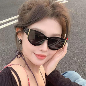 Gafas de sol Retro con forma de ojo de gato para mujer, montura grande, protección UV400, montura de PC, lentes de resina, tipo 3, YC20386 - Product Image 2