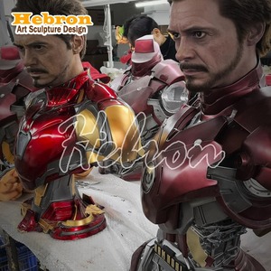 Vente flash - Décoration d'intérieur et d'extérieur - Sculpture en fibre de verre grandeur nature - Buste de Tony Stark en résine - Statue <span class=keywords><strong>Marvel</strong></span> - Product Image 1