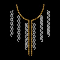 Nouveau Style fer sur transfert Hot Fix strass transfert Motifs strass décolleté Applique pour robe t-shirt