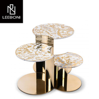 Table basse de luxe moderne Ensembles de meubles de salon Tables basses centrales en métal et marbre