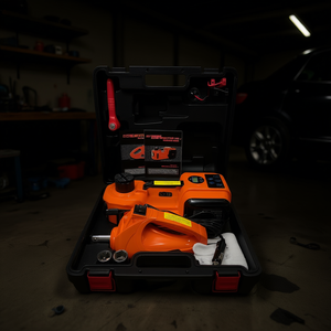 Cric électrique pour voiture 5 tonnes avec écran LCD, levage hydraulique portable avec pompe gonflable et clé à chocs pour réparation en garage et camion - Product Image 2