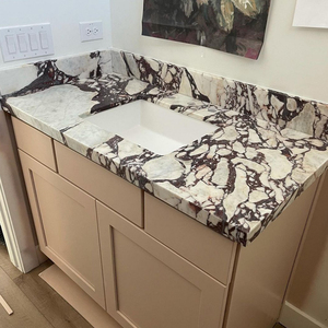 Lavabo da Bagno Moderno di Alta Qualità in Marmo Italiano Calacatta Viola per Lavandini da Bagno - Product Image 3