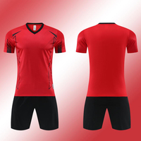 Maillot de football personnalisé en gros, respirant, à manches courtes, uniforme de football, logo personnalisé, kit de football d'équipe pour entraînement et matchs d'adultes