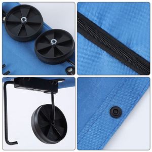 Custom <b>Foldable</b> <b>Trolley</b> Printed Logo Waterproof Portable Market Reusable Shopping Bag With Wheel - Product Image 5
