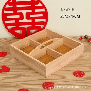 Caja rectangular de madera maciza para frutos secos, color madera natural, roja, contenedor de almacenamiento de aperitivos para bodas y artículos de Año Nuevo - Product Image 3