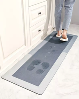 Tapis de cuisine de luxe CR, tapis de salle de bain en boue de diatomée, antidérapant, anti-huile (lot de 2 pièces)