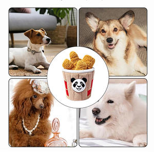 Köpek oyuncak peluş kova aperatifler şekli gıcırtılı tavuk Nugget bisküvi çikolata gogoile interaktif bulmaca oyunu - Product Image 3