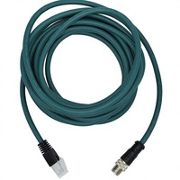 Câble Ethernet CAT6A M12 étanche vert et bleu Gzeasyconnect, connecteur RJ45 M12 X codé, longueur 500 mm, gaine en PVC, pour utilisation informatique