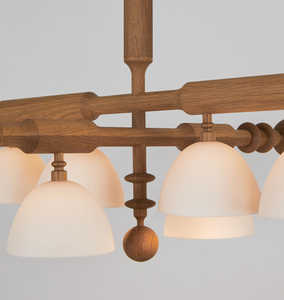 XINZHONG personnalisé marque privée intérieur Villa chambre cuisine <span class=keywords><strong>tourné</strong></span> tiges de <span class=keywords><strong>bois</strong></span> nuances de céramique moderne pendentif lumière lustre - Product Image 4