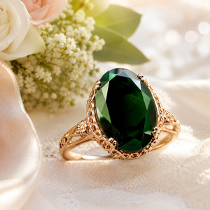 Anello da Donna in Stile Vintage Reale con Pietra Scintillante, Elegante Gioiello da Dito per Occasioni di Lavoro, Feste e Banchetti - Product Image 3