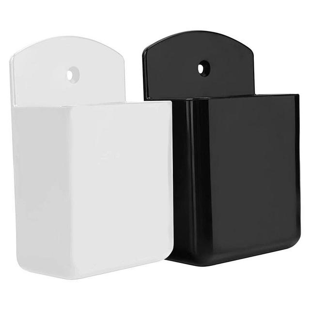 Wall Mounted Adhesive Remote Control Holder Organizer Storage Box AC Powered LED Modern Design for Living Room Bedroom Hotel