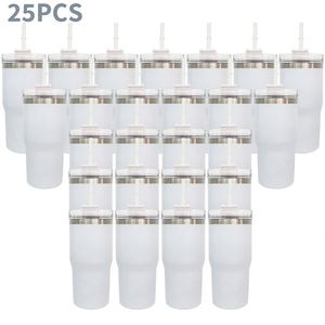 Lot de 25 gobelets isothermes à double paroi sous vide, blancs mats brillants, vierges pour sublimation, avec couvercle, pour presse à chaud - Entrepôt USA - Product Image 4