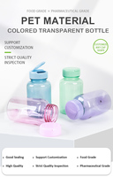 Bouteille en plastique PET bleue de haute qualité personnalisable avec un design à bouchon rabattable pour vitamines/capsules/gommes/comprimés/gummies