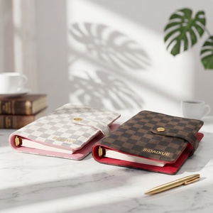 Agenda Personalizada con Cubierta Texturizada en Cuadrícula, Cuaderno de Hojas Sueltas A6, Planificador con Anillas de Cuero PU Suave al Tacto - Product Image 2