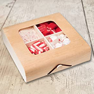 Birke Furnier Holz Candy Geschenk box Hochzeit & Geburtstag Holz Geschenk box für trockene Nüsse und Schokolade - Product Image 4