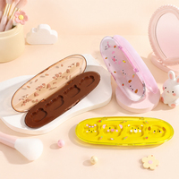 Palette de fards à paupières ovale colorée DIY de haute qualité avec compartiment pour poudre libre, idéale pour le blush, le rouge à lèvres et le baume à lèvres – Vente en gros