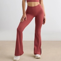 Pantalon de yoga évasé taille haute style européen et américain, décontracté, long, uni, qui rehausse les hanches, pour femme, anti-transpiration