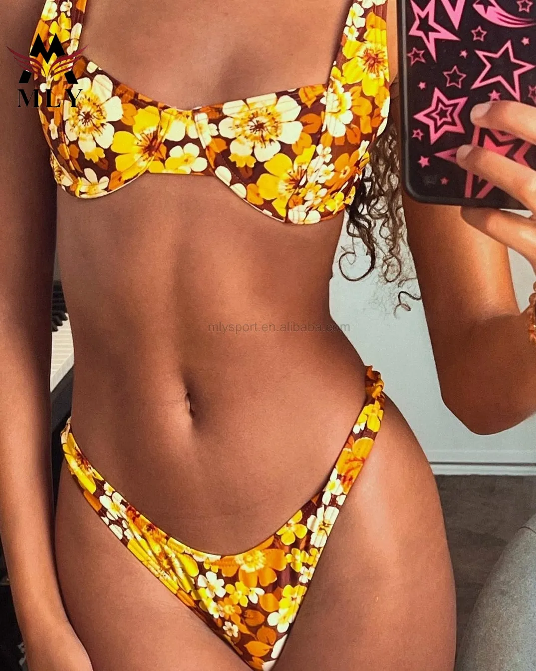 fashion bikini bathing suit girls print swimwear sexy brazilian bikini for mature women