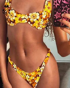 Bộ Đồ Tắm Bikini Thời Trang Đồ Bơi In Hình Bé Gái Bộ Bikini Brazil Gợi Cảm Cho Phụ Nữ Trưởng Thành
