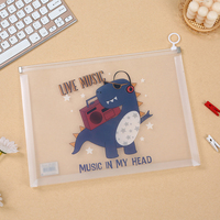 Transparent PVC mignon dessin animé A4 fichier dossier sac Ziplock Document organisateur pour étudiants fournitures scolaires