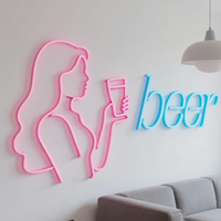 Enseigne néon LED multicolore personnalisée, décoration murale personnalisée, télécommande pour bureau, centre commercial, bar, chambre, entreprises, hôpitaux, maison