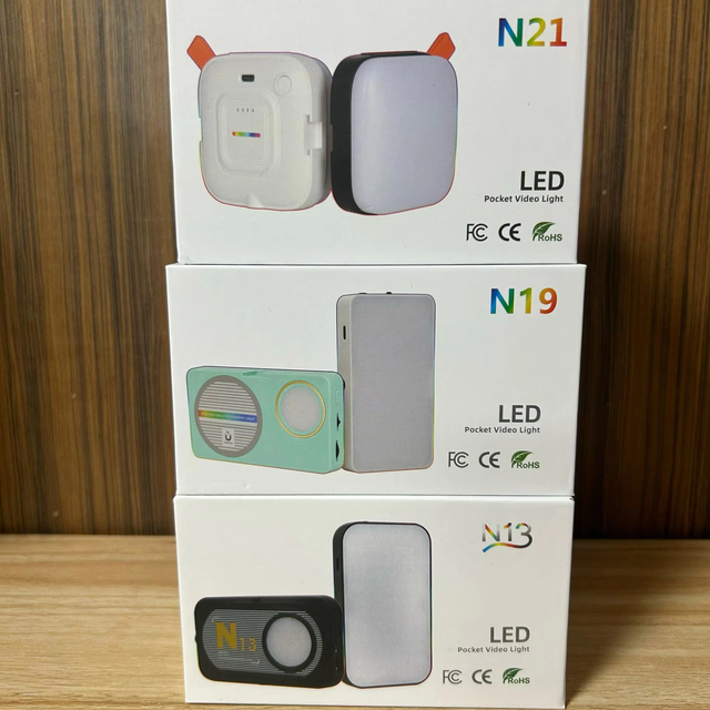 N19 N13 Three-color Pocket LED Light with Magnetic Attachment - Rear-mounted Dual-sided Lighting for Mini Live Video Pocket Lamp