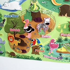 Juego <span class=keywords><strong>de</strong></span> Tableros <span class=keywords><strong>de</strong></span> Historias <span class=keywords><strong>de</strong></span> Fieltro <span class=keywords><strong>de</strong></span> Animales <span class=keywords><strong>de</strong></span> <span class=keywords><strong>la</strong></span> <span class=keywords><strong>Selva</strong></span> del Zoológico Reutilizables, Patrón Vívido, Desarrollo Intelectual, 5-7 Años, Movebo Unisex - Product Image 5