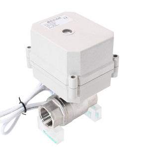 Vanne à boisseau sphérique électrique miniature Tonghe DN15 en acier inoxydable 304/316 pour le contrôle du débit d'eau - Product Image 1