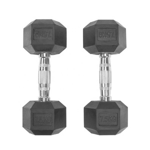 <span class=keywords><strong>Mancuernas</strong></span> Hexagonales con Logotipo Personalizado, 5-110 LB, 1-40 <span class=keywords><strong>KG</strong></span>, Hierro Fundido, Peso de Mano para Gimnasio, <span class=keywords><strong>Mancuernas</strong></span> Hexagonales Recubiertas de Goma Negra - Product Image 1