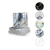 Autocollant mural en PVC imperméable de style moderne 30x30cm, effet marbre brillant, vinyle mousse 3D, décoration extérieure pour salle de bain et maison, à coller et à décoller