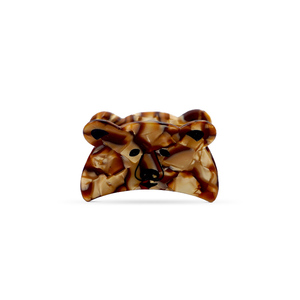 Pinza de Pelo Unisex Vintage en Forma de Oso con Diseño Antideslizante de Acetato de Concha de Tortuga y Perla, Color Personalizable para Peinados - Product Image 3