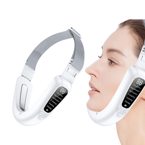 Electric <b>V</b> <b>Face</b> <b>Slimming</b> Tools Double Chin Remove Hot Compress Heating Vibration Microcurrent Facial Lift <b>Massager</b> - Product Image 1
